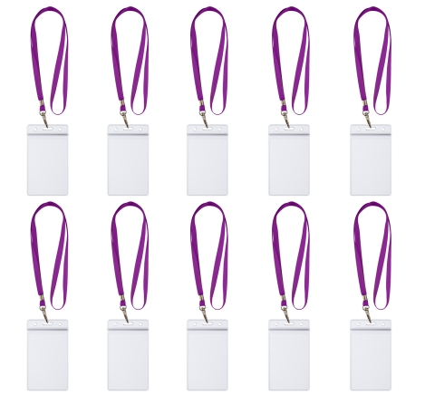 10 x Lanyard Umhängeband mit 10x Ausweishülle ZIP Kartenhalter horizontal & vertikal wasserdicht Ausweise Karten Schutzhülle 0,80mm flexibel